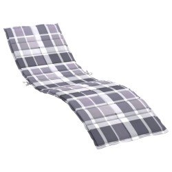 Coussin de chaise longue motif à carreaux gris 200x50x3 cm 556121556121