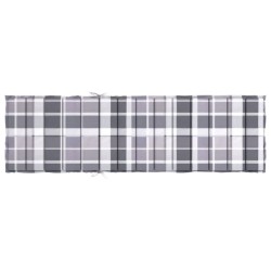Coussin de chaise longue motif à carreaux gris 200x50x3 cm 556121556121