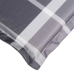 Coussin de chaise longue motif à carreaux gris 200x50x3 cm 556121556121