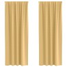 Rideaux occultants avec anneaux 2 pcs Beige 260 x 140 cm 556122556122