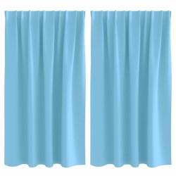 Rideaux occultants avec anneaux 2 pcs Bleu clair 140 x 140 cm 556124556124