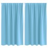 Rideaux occultants avec anneaux 2 pcs Bleu clair 140 x 140 cm 556124556124
