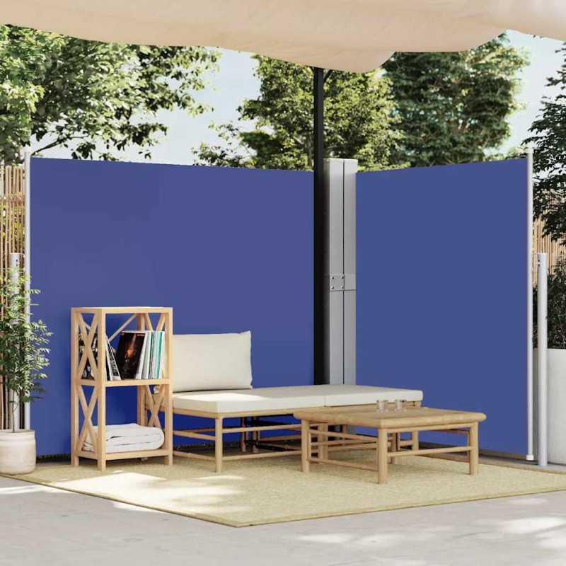 Auvent latéral rétractable de patio 170x1200 cm Bleu 556126556126