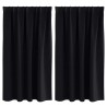 Rideaux occultants avec anneaux 2 pcs Noir 140 x 140 cm 556127556127