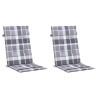 Coussins de chaise jardin à dossier haut lot de 2 carreaux gris 556128556128
