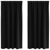 Rideaux occultants avec anneaux 2 pcs Noir 175 x 140 cm 556129556129
