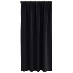 Rideaux occultants avec anneaux 2 pcs Noir 175 x 140 cm 556129556129