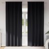Rideaux occultants avec anneaux 2 pcs Noir 245 x 140 cm 556131556131