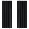 Rideaux occultants avec anneaux 2 pcs Noir 245 x 140 cm 556131556131