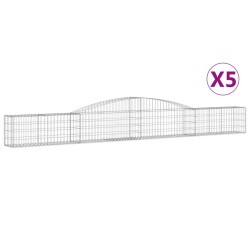 Paniers à gabions arqués 5 pcs 400x30x40/60 cm Fer galvanisé 556134556134