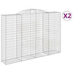 Paniers à gabions arqués 2 pcs 300x50x200/220 cm fer galvanisé 556135556135