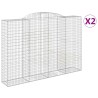 Paniers à gabions arqués 2 pcs 300x50x200/220 cm fer galvanisé 556135556135