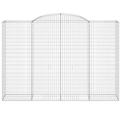 Paniers à gabions arqués 2 pcs 300x50x200/220 cm fer galvanisé 556135556135
