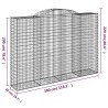 Paniers à gabions arqués 2 pcs 300x50x200/220 cm fer galvanisé 556135556135