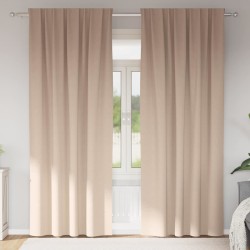 Rideaux occultants avec anneaux 2 pcs Taupe 245 x 140 cm 556136556136