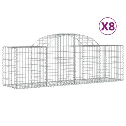 Paniers à gabions arqués 8 pcs 200x50x60/80 cm Fer galvanisé 556137556137