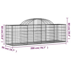 Paniers à gabions arqués 8 pcs 200x50x60/80 cm Fer galvanisé 556137556137