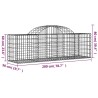 Paniers à gabions arqués 8 pcs 200x50x60/80 cm Fer galvanisé 556137556137