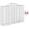 Paniers à gabions arqués 4 pcs 200x50x140/160 cm Fer galvanisé 556138556138
