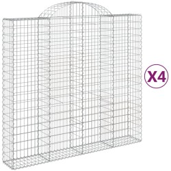 Paniers à gabions arqués 4 pcs 200x50x180/200 cm Fer galvanisé 556139556139