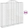 Paniers à gabions arqués 4 pcs 200x50x180/200 cm Fer galvanisé 556139556139