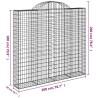 Paniers à gabions arqués 4 pcs 200x50x180/200 cm Fer galvanisé 556139556139