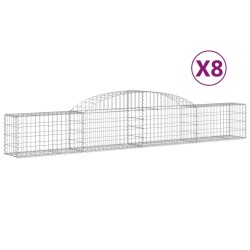 Paniers à gabions arqués 8 pcs 300x30x40/60 cm fer galvanisé 556140556140