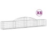 Paniers à gabions arqués 8 pcs 300x30x40/60 cm fer galvanisé 556140556140