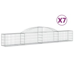 Paniers à gabions arqués 7 pcs 300x30x40/60 cm fer galvanisé 556141556141