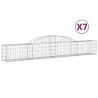 Paniers à gabions arqués 7 pcs 300x30x40/60 cm fer galvanisé 556141556141