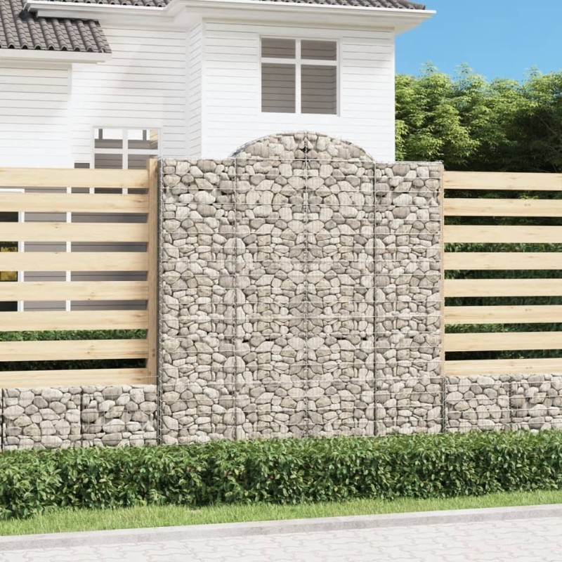 Paniers à gabions arqués 3 pcs 200x50x220/240 cm Fer galvanisé 556143556143
