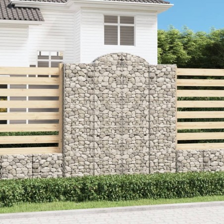 Paniers à gabions arqués 3 pcs 200x50x220/240 cm Fer galvanisé 556143556143