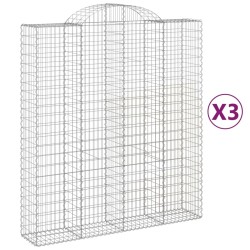Paniers à gabions arqués 3 pcs 200x50x220/240 cm Fer galvanisé 556143556143
