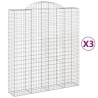 Paniers à gabions arqués 3 pcs 200x50x220/240 cm Fer galvanisé 556143556143