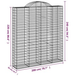 Paniers à gabions arqués 3 pcs 200x50x220/240 cm Fer galvanisé 556143556143