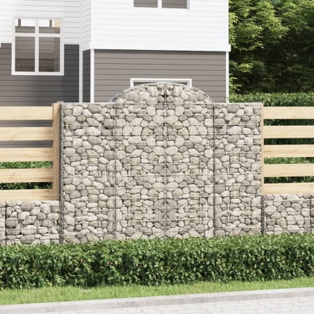 Paniers à gabions arqués 4 pcs 200x50x160/180 cm Fer galvanisé 556146556146
