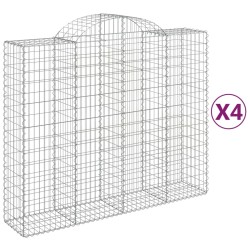 Paniers à gabions arqués 4 pcs 200x50x160/180 cm Fer galvanisé 556146556146