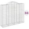 Paniers à gabions arqués 4 pcs 200x50x160/180 cm Fer galvanisé 556146556146