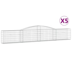 Paniers à gabions arqués 5 pcs 400x30x60/80 cm Fer galvanisé 556147556147