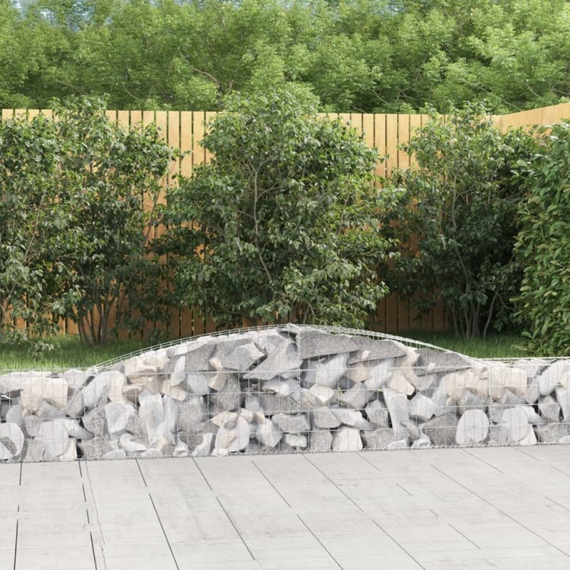 Paniers à gabions arqués 6 pcs 400x30x40/60 cm Fer galvanisé 556148556148