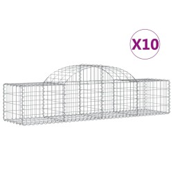 Paniers à gabions arqués 10 pcs 200x50x40/60 cm fer galvanisé 556149556149