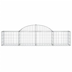 Paniers à gabions arqués 10 pcs 200x50x40/60 cm fer galvanisé 556149556149