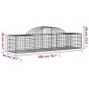 Paniers à gabions arqués 10 pcs 200x50x40/60 cm fer galvanisé 556149556149