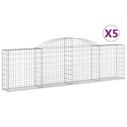 Paniers à gabions arqués 5 pcs 300x30x80/100 cm fer galvanisé 556150556150