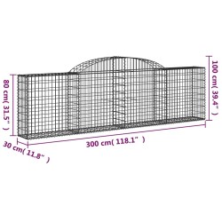 Paniers à gabions arqués 5 pcs 300x30x80/100 cm fer galvanisé 556150556150