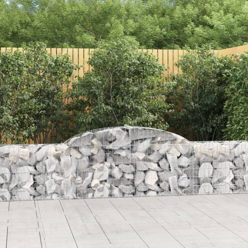 Paniers à gabions arqués 6 pcs 300x30x60/80 cm Fer galvanisé 556151556151