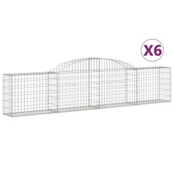 Paniers à gabions arqués 6 pcs 300x30x60/80 cm Fer galvanisé 556151556151