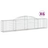 Paniers à gabions arqués 6 pcs 300x30x60/80 cm Fer galvanisé 556151556151