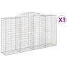 Paniers à gabions arqués 3 pcs 300x50x160/180 cm fer galvanisé 556152556152
