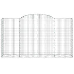 Paniers à gabions arqués 3 pcs 300x50x160/180 cm fer galvanisé 556152556152